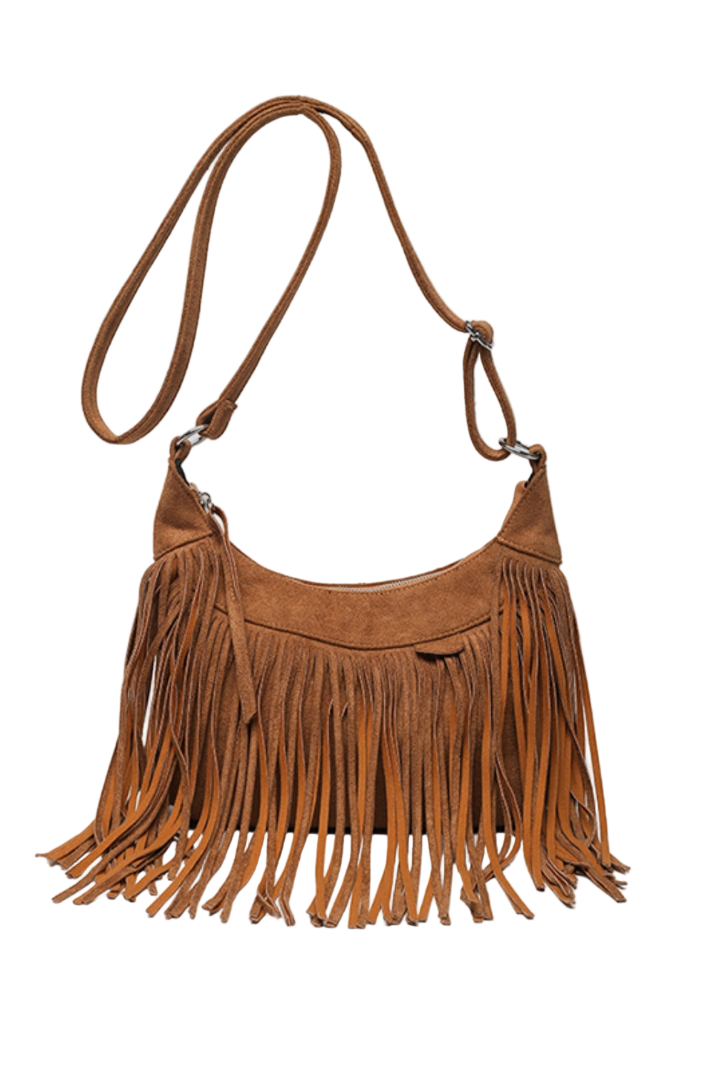 Suede Fringe Adjustable Strap Shoulder Bag