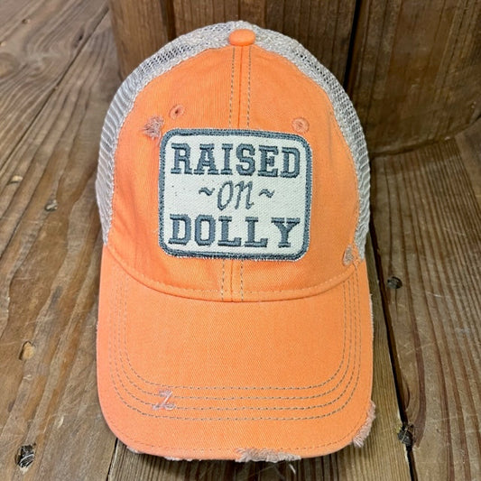 Raised on Dolly washed orange Hat
