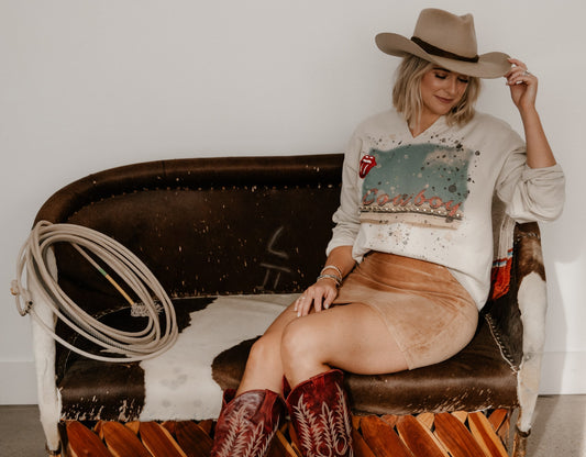 GINA PINK LABEL COWBOY NEON CREWNECK