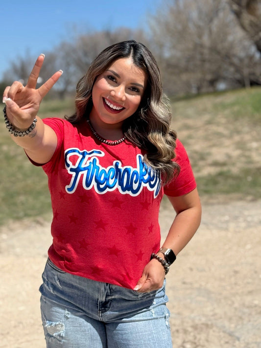 Firecracker in Royal Blue Metallic Puff Tee