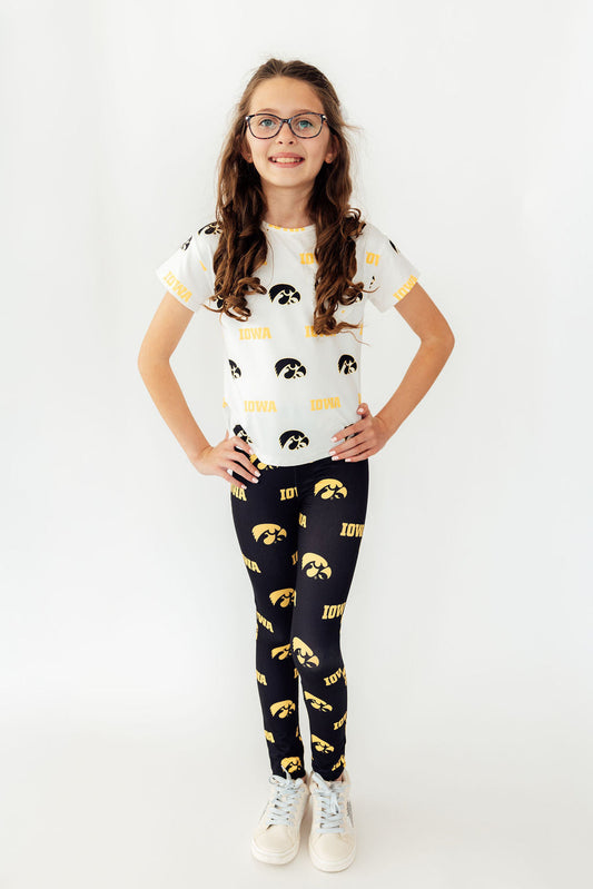 Iowa White Tigerhawk Ruffle Pocket Tee