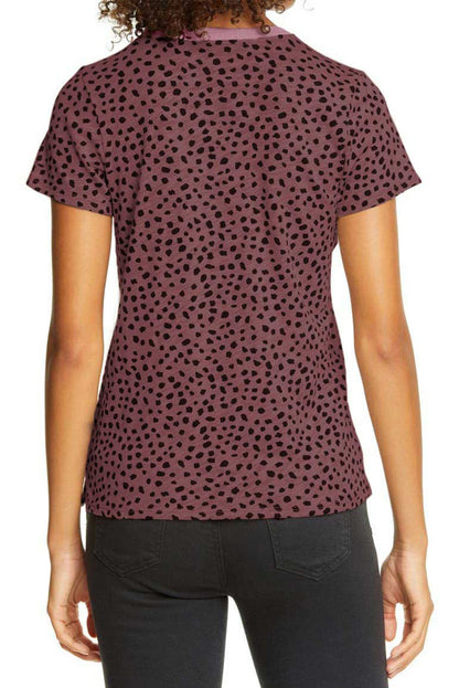 Cheetah Print O-neck Short Sleeve T Shirt