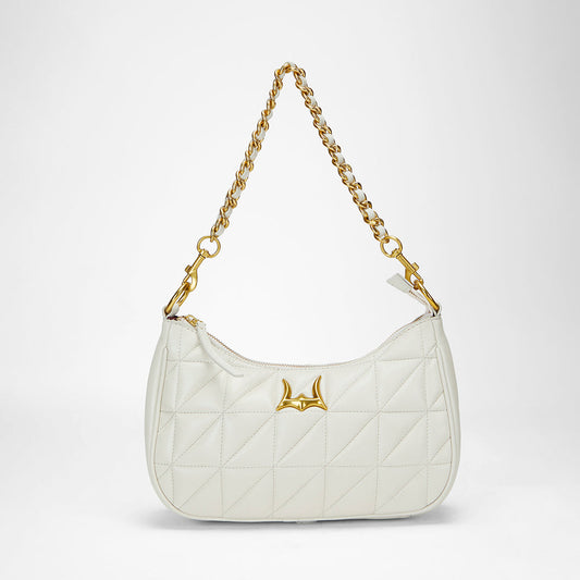 Loyal West JOE QUILTED NAPPA LEATHER BAG-WHITE
