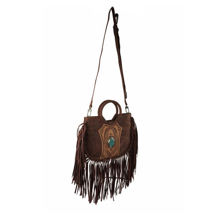 Sedona Tassle Bag - Oiled Ruby Leather