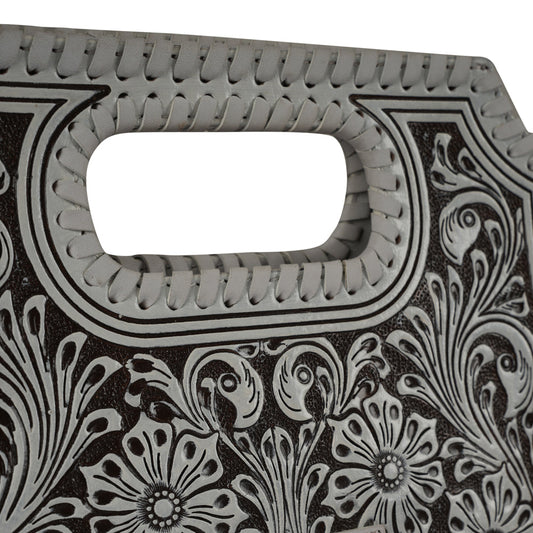 Handtooled Alma Medium Handbag - Ivory Dust