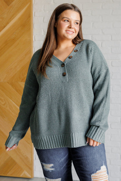 Lakeside View Drop Shoulder Sweater in Sage