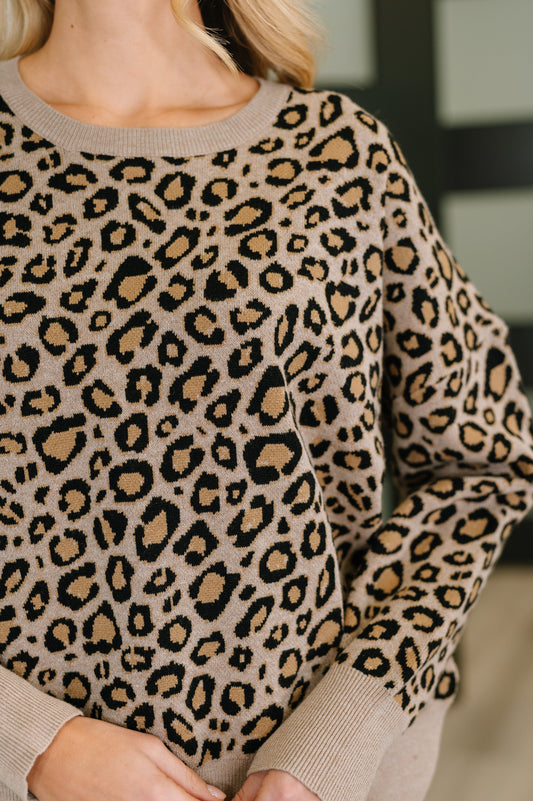 Lil' Sass Never Hurt Leopard Print Pullover