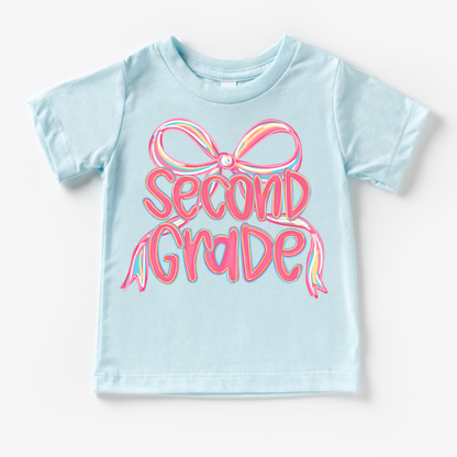 Girls 1st Grade Bow Back To School Shirt - First Day Of School Tee