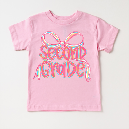 Girls 1st Grade Bow Back To School Shirt - First Day Of School Tee