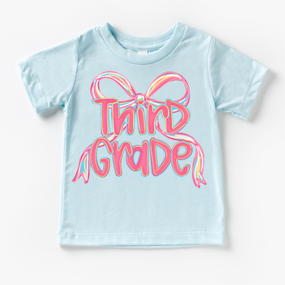 Girls 3rd Grade Bow Back To School Shirt - First Day Of School Tee