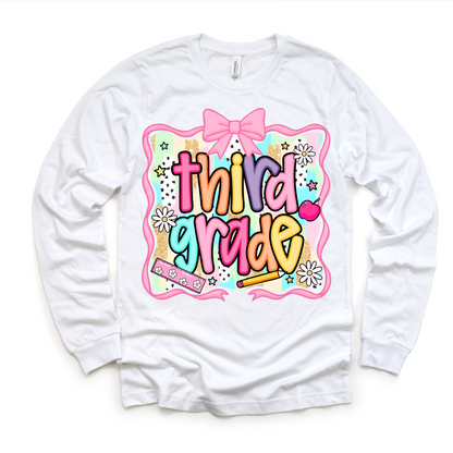 Girls Third Grade School Shirt - Back To School Tee