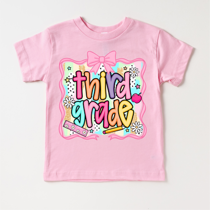 Girls Third Grade School Shirt - Back To School Tee