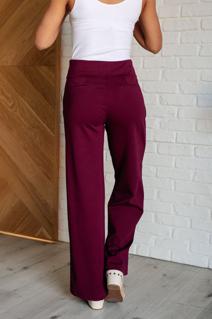 Magic Wide Leg Pants in Wine