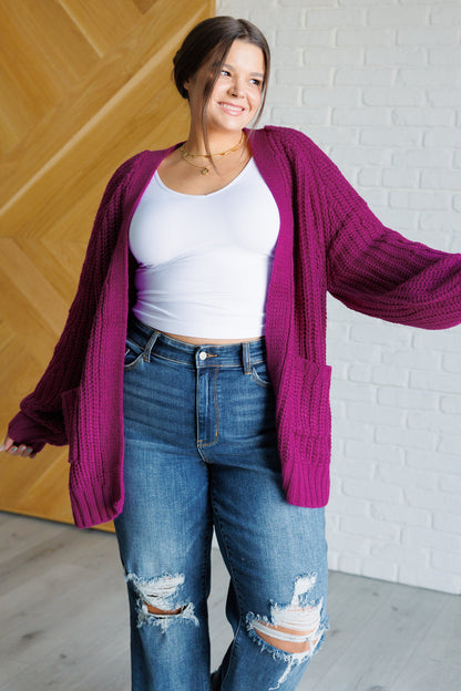 Maybe Monday Cardigan in Berry