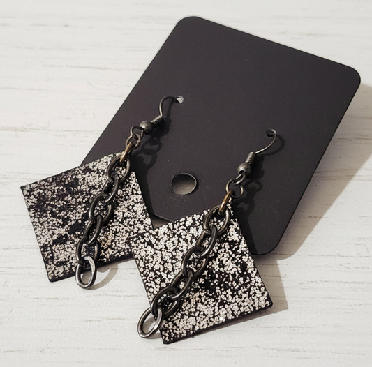 Metallic Leather Handmade Earrings