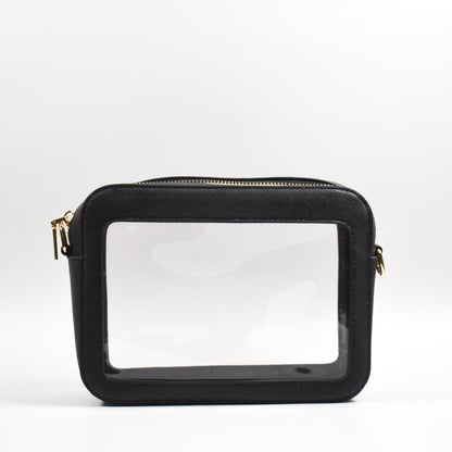 Michelle Clear Crossbody Handbag - Black