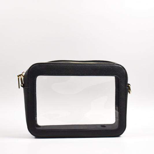 Michelle Clear Crossbody Handbag - Black
