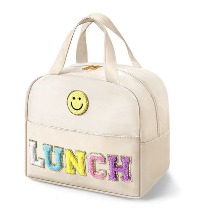 Bento bag, embroidered lunch bag, student lunch box handbag, fresh-keeping large-capacity thickened ice bag