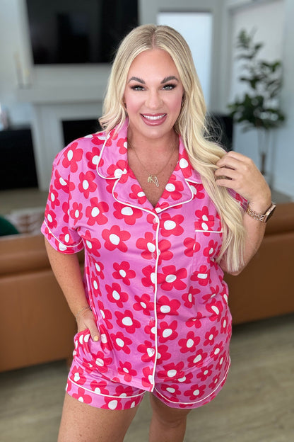 Floral Button Down Pajama Set in Four Colors