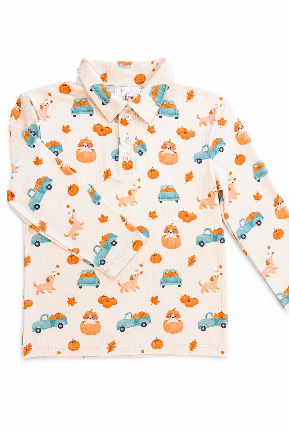 Pumpkin Spice Pups L/S Polo