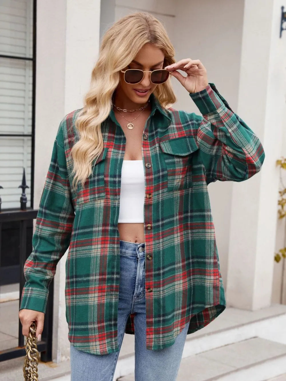 Holly Plaid Button Up Long Sleeve Shirt