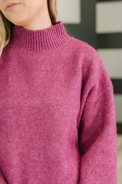 Right to the Core High Neck Pullover in Light Plum