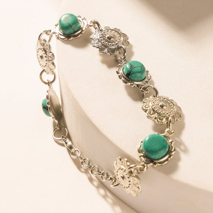 Myra Sunset Trails Bracelet Set in Mint Sky Silver