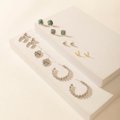 Myra Moonbeam Earrings Set in Silver Shine