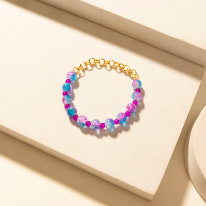 Myra Boho Graffiti Stack Bracelet in Prairie Blue