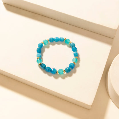Myra Boho Graffiti Stack Bracelet in Prairie Blue