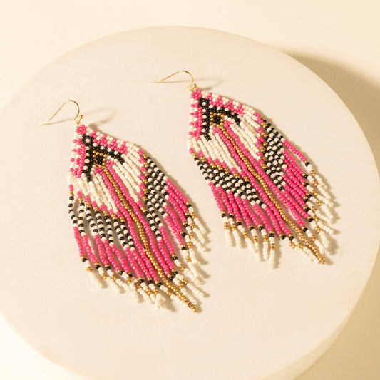 Myra Wildloom Chevron Drops in Dusty Rose