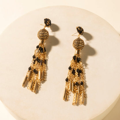 Myra Belle Tassel Earrings in Burnished Amber