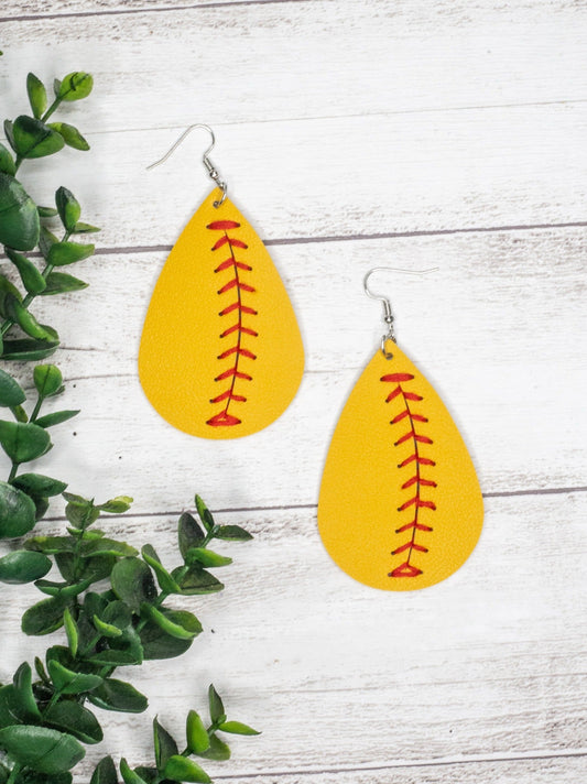 Pitch Please Baseball Teardrop Earrings