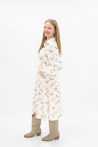 Horse Print Shirt Dress