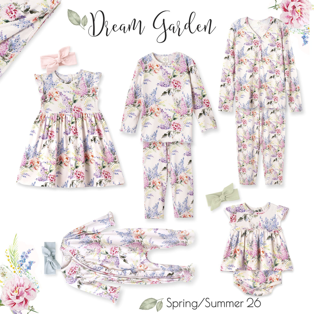 Dream Blossom Soft Bamboo Stroller Blanket with Floral Print