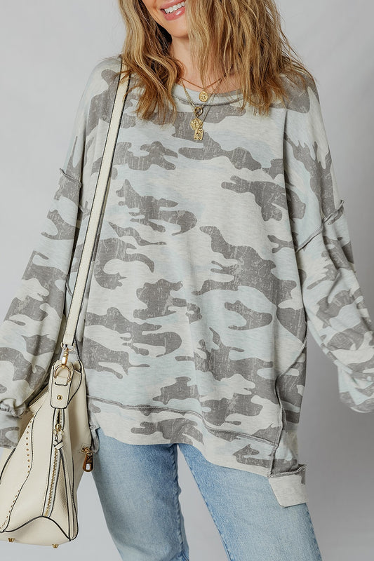 Randi Camouflage Long Sleeve Sweatshirt
