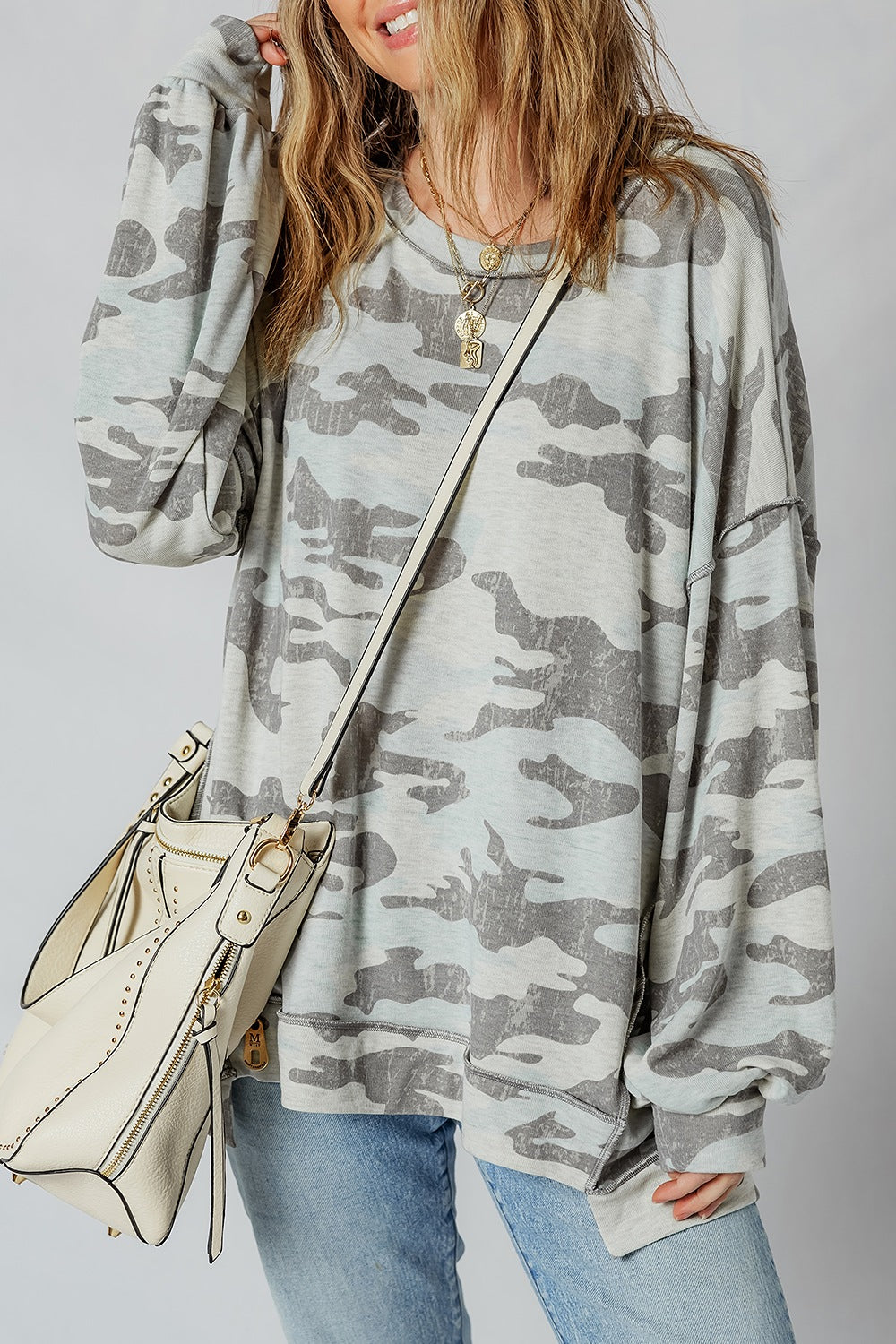 Randi Camouflage Long Sleeve Sweatshirt