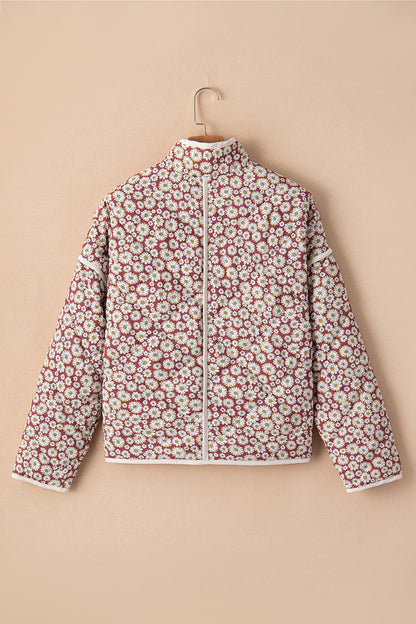 Zyna Floral Snap Down Long Sleeve Outerwear