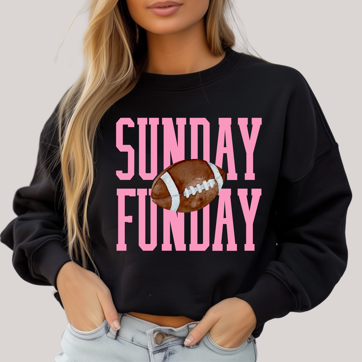 Sunday Funday Gameday in Black Sweatshirt