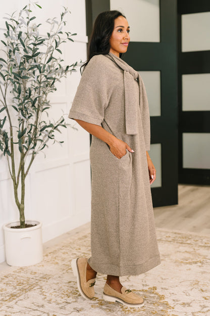 Travel Envy Ribbed Knit Dress in Light Coco