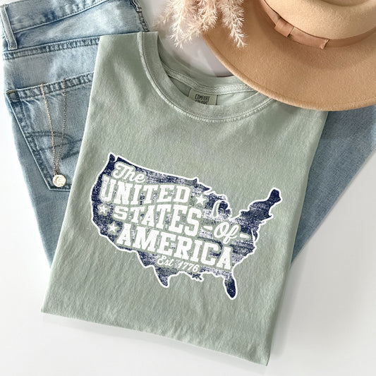 United States Of America Patriotic 4th Of July Flag Design Vintage Distressed Style Comfort Colors Tee