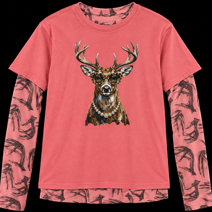 BLAKELEY Hunting Dress It Up Mesh Tops Antlers