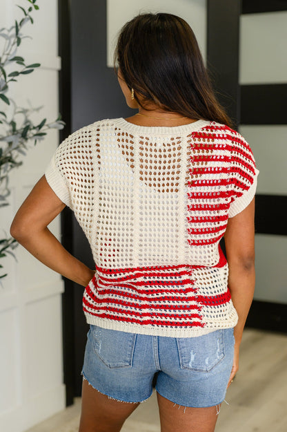 Vibes Don't Lie Net Tee Red