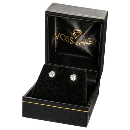 1.00 CTW Genuine Certified Moissanite Stud Earrings in Solid 14K White or Yellow Gold