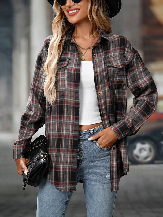 Jena Oversized Plaid Button-Up Shirt - Multiple Colors