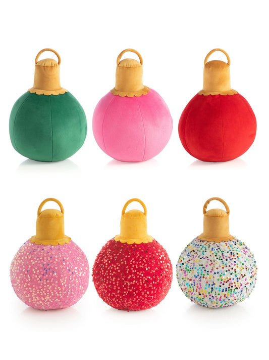 Merry Bauble Ornament Christmas Pillows - Small - Multiple Colors