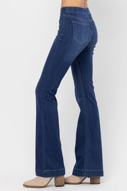 Jocelyn Full Size Dark Denim Pull On Flare