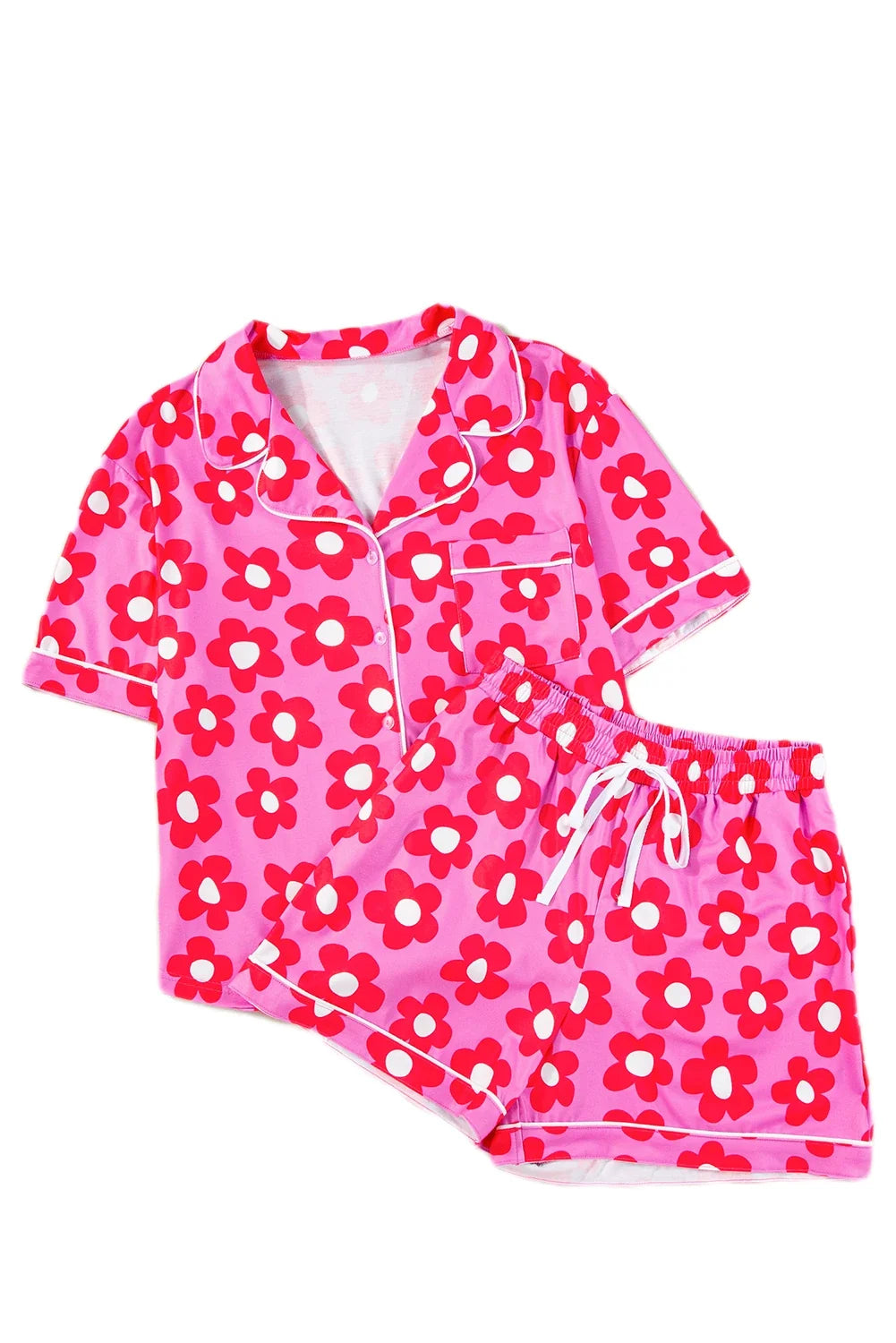 Floral Button Down Pajama Set in Four Colors