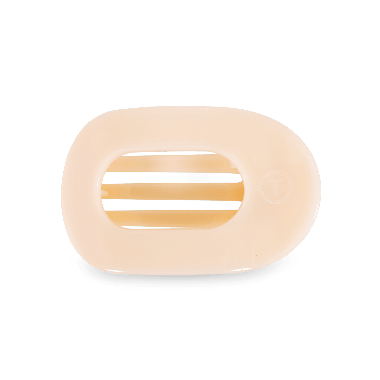 Almond Beige Medium Flat Round Hair Clip