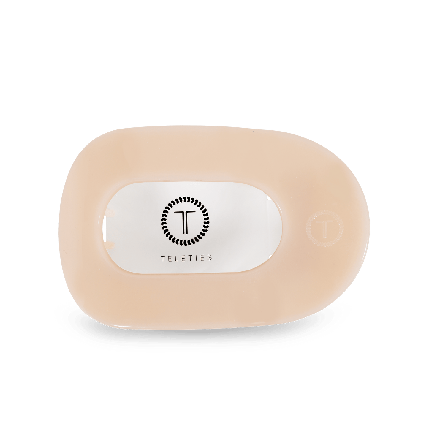 Almond Beige Medium Flat Round Hair Clip